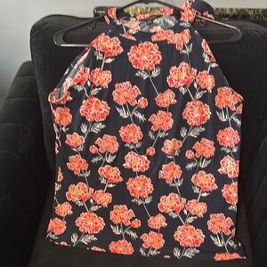 Banana Republic Orange and Pink Sleeveless Fitted Tank Top
